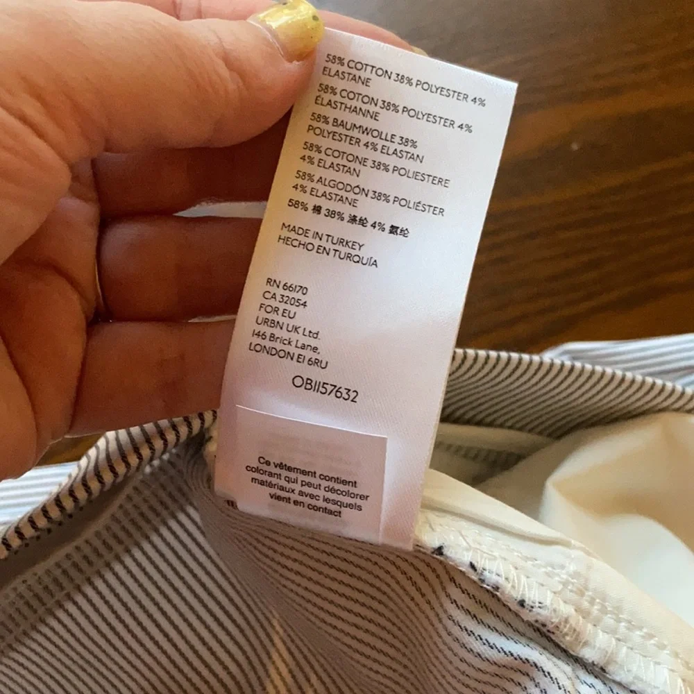 Free People Pinstripe Navy and White Trouser Pants - Picture 8 of 8